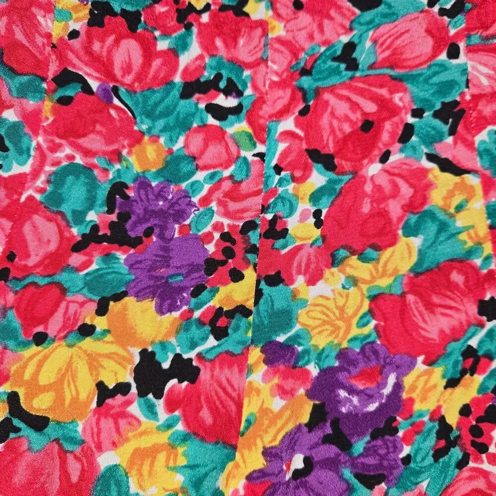 Vintage‎ The Original Womens Medium Button Front Dress Floral 80s Cottagecore